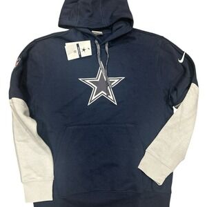 Nike Dallas Cowboys NFL Mens Navy Grey Hoodie Sweatshirt Size M